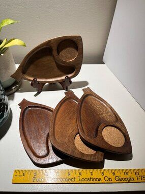 Vintage Woodcrest Styson Appetizer serve trays